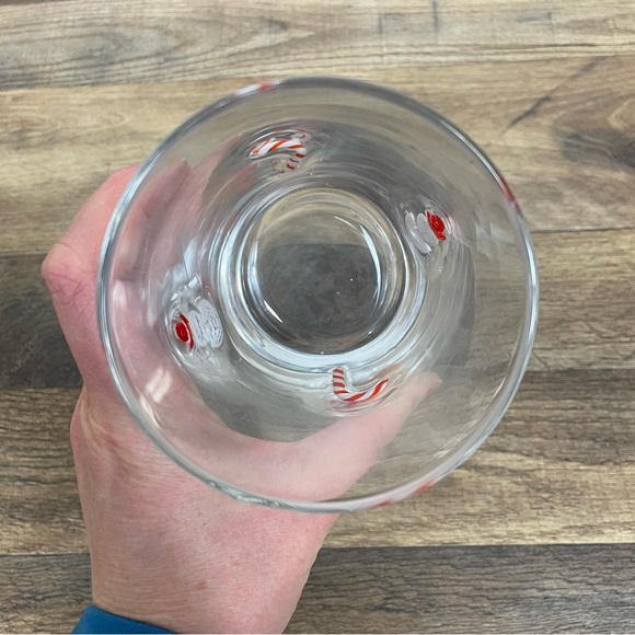 Vintage Crate and Barrel Snowman and Candy Cane Double Old Fashioned Glasses - Picture 9 of 10